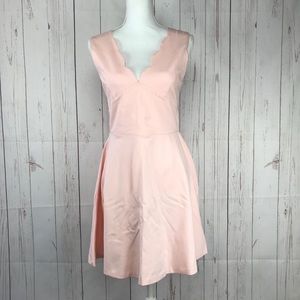 Love ... Ady Pink Ruffled Neck Dress Size L